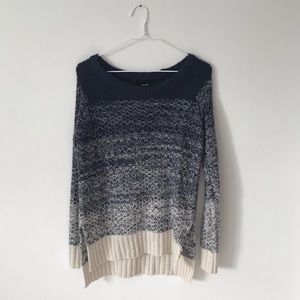 wet seal blue and cream sweater